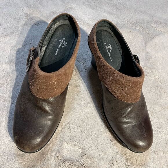 Dromedaris brown karina low cutleather clogs - Picture 3 of 11